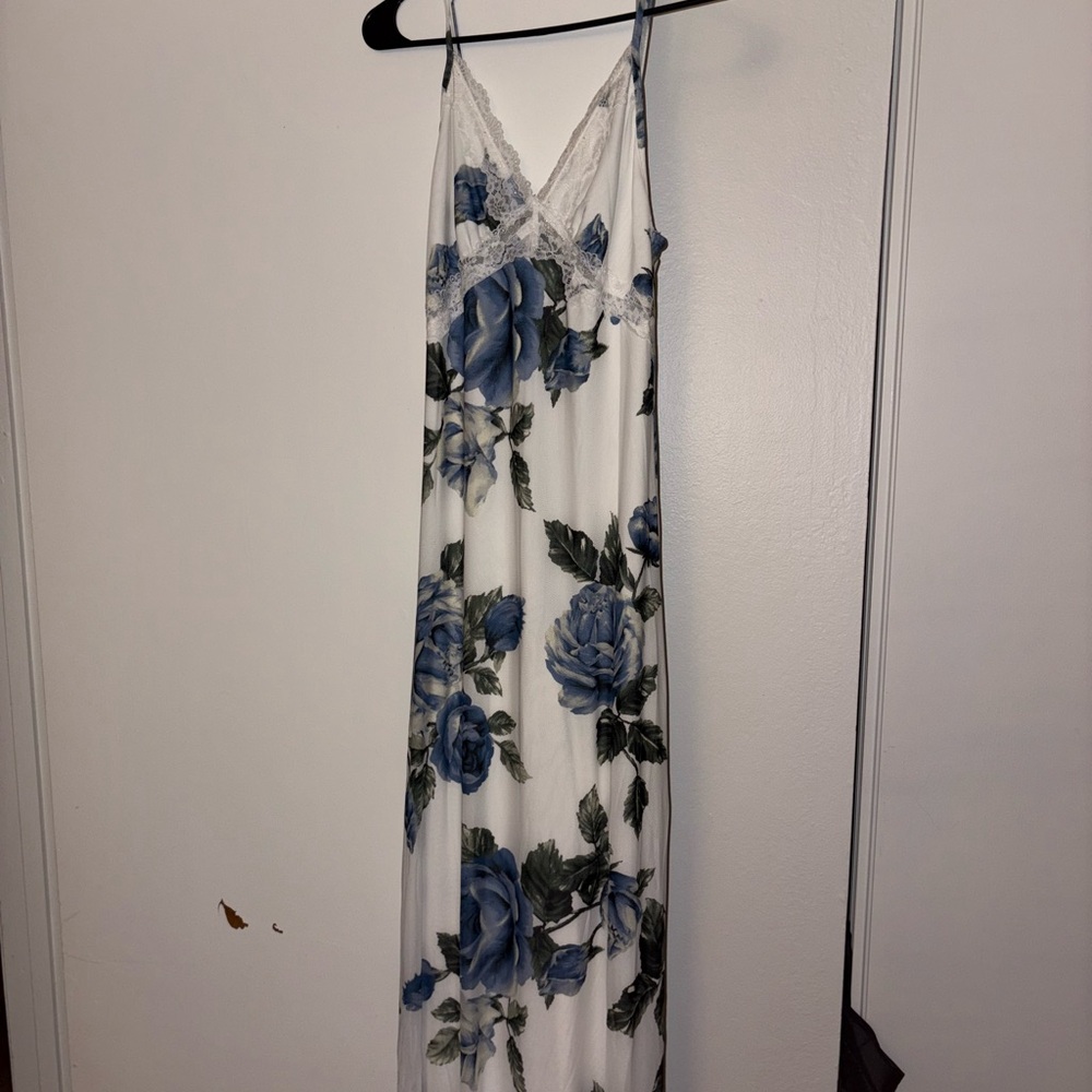 Floral Blue and White Women's Dress